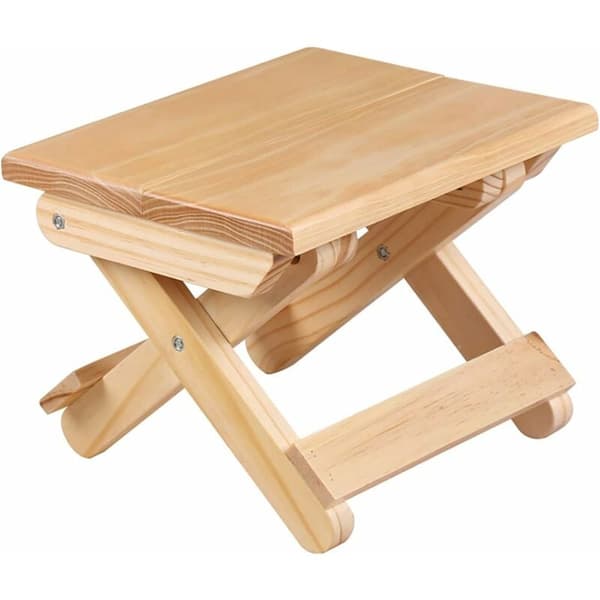 Solid træ foldeskammel til hjemmet, leg, fiskeri, have, 24x19x17,8 cm