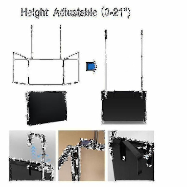 Retractable Hanging Three-sided Folding Vanity Mirror