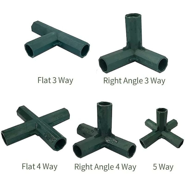 4-pack 4-vägs trädgårdsramhörnanslutning Röranslutning Hörnvinkel för växthusmöbelram 16 mm innerdiameter (platt 4-vägs)
