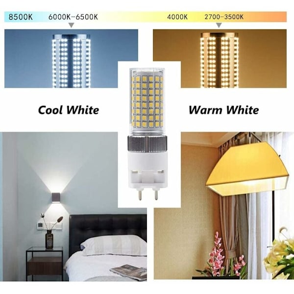 G12 LED Pære 16W Naturlig Hvid, Bi-Pin Majspære, 4000K 1600 Lumen Loftlys Floodlight til Hjem Gade Garage Landskab Lager, 4 Pakke