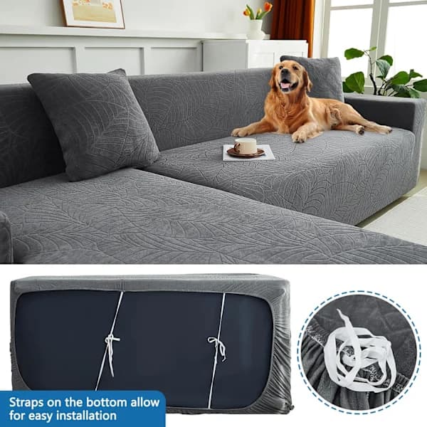 Sofatrekk, Sofatrekk, Sofatrekk 2-seter, Sofatrekk, Stretch Sofatrekk, Plaid, Universelt Sofatrekk Mørkegrå 145-185cm Dark gray 145-185cm