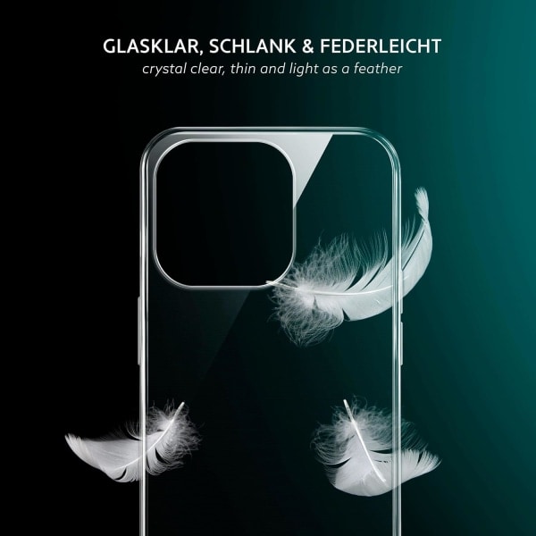 IC-etui kompatibelt med Apple iPhone 15 Pro Max – silikoneskal, fuldstændig transparent, transparent mobiltelefon beskyttelsesetui