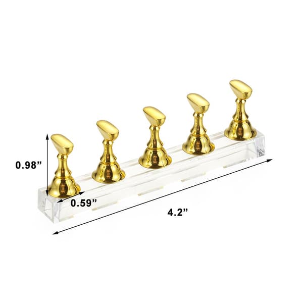 Neglelakk Øvelsestips Neglekunst Display Stativ GULL gull gold