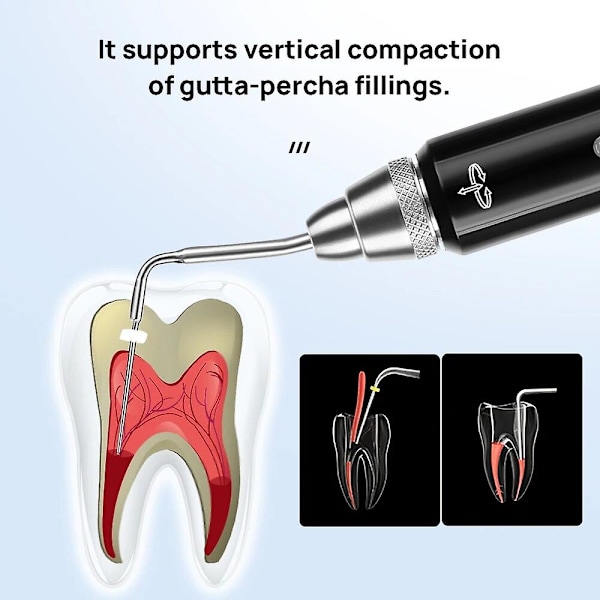 Dental trådløs trådløs Gutta Percha Obturation System Endo oppvarmet penn med 2 tips