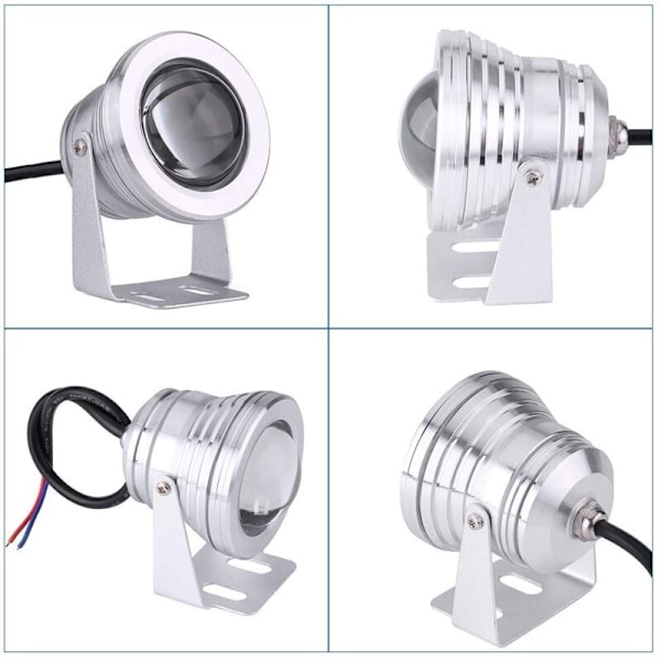 LED Undervandsspotlight, IP67 Vandtæt RGB Undervandsbelysning, 10W LED Spotlight til Udendørs Havebelysning med Fontæne Pool NPTERBL