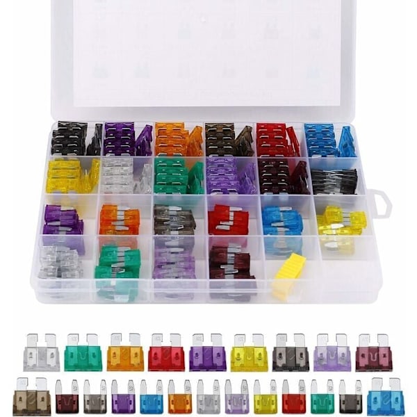 Bil Säkring Auto Mini Säkringar Blandat Kit 2A 3A 5A 7.5A 10A 15A 20A 25A 30A 35A 40A med Clip Förvaringslåda 242 st, av DEBUNS