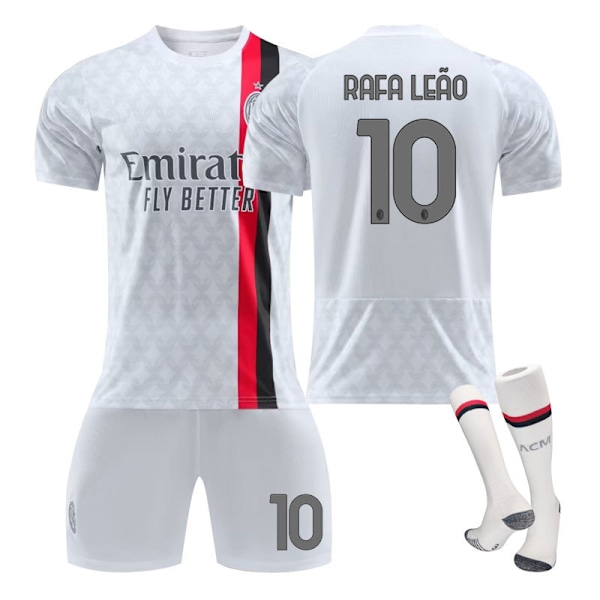 AC Milan pelipaita 2023/24 Rafa Leao #10 Jalkapallopaidat Jalkapallopaita Sarja musta black size 6