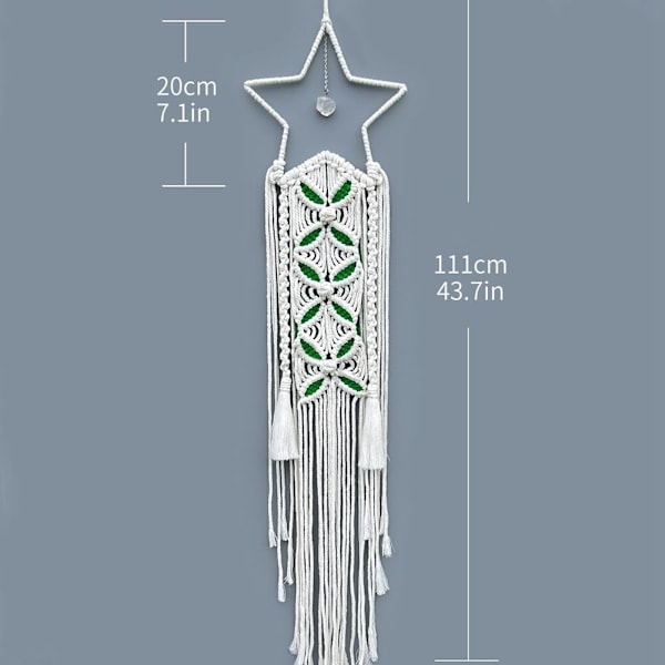 Macrame Dream Catcher - Boho Vævet Vægophæng Dekoration
