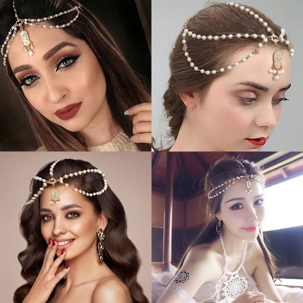 Boho-kvast hårbånd, kvastkæde hårbånd, boho-hårbånd, damehovedbeklædning til festivaltilbehør bryllup halloween c