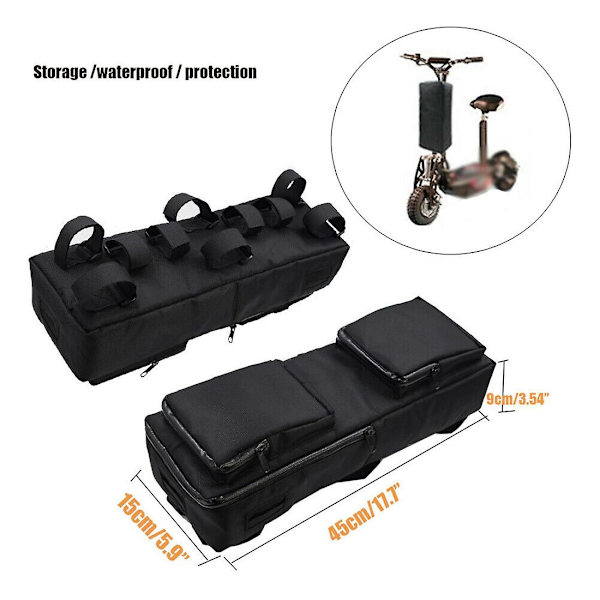 Sykkelbatteriveske 17,7 tommer/45 cm Elektrisk scooterveske Etui Sykkel foran Vanntett oppbevaring for Eb