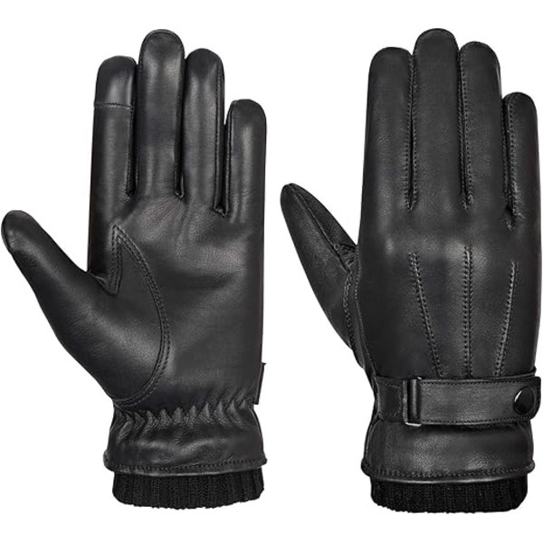 Mænds Ægte Læderhandsker | Handsker Mænd Vinter Varme Handsker Touch