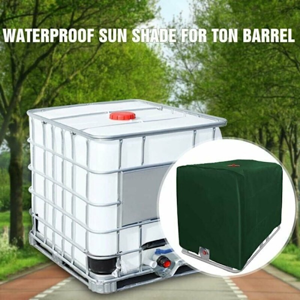 IBC Tankskydd Presenning för 1000L IBC Behållare, GU.B/bon 116 x 100 x 120 cm Vattentankskydd Anti-UV Anti-Regn (Grön)..DEBUNS