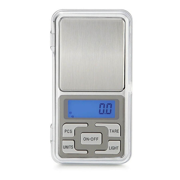 2-Pakning - Digital Vekt - Lommevekt / Kjøkkenvekt - Vekt - 0.01-200g Silver Silver