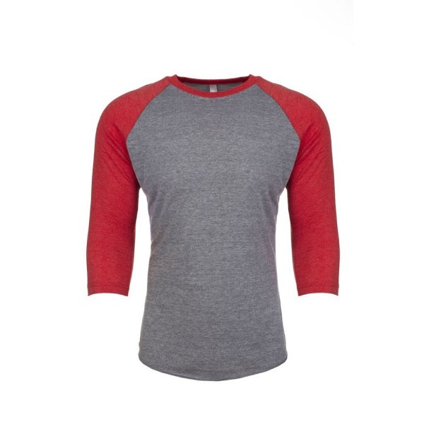 Next Level Vuxna Unisex Tri-Blend 3/4-ärmad Raglan T-shirt XX Vintage Röd/Premium Heather XXL