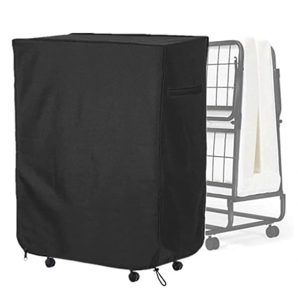 Foldable Bed Cover - Waterproof & Dustproof - Durable Oxford Fabric - Universal Size - Easy to Clean - Outdoor Use Black S S S