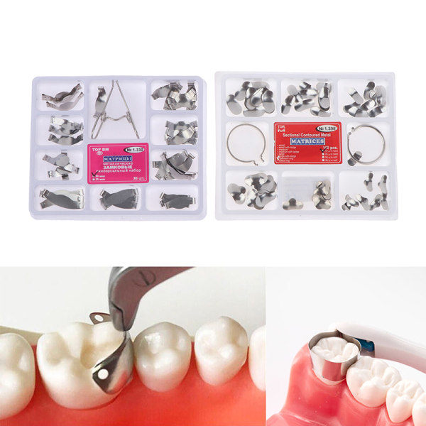 IC 100 st Dental Pro Metall Matrix Band Sektionella Konturerade Band R A1