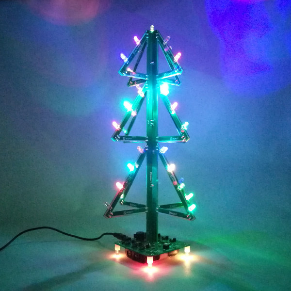 Gör-det-själv-musik Julgran Lödning Kit Blinkande LED 3D Xmas Tree Electronic Set