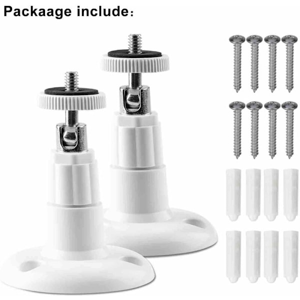 (2-pack) Väggfäste för inomhus-/utomhussäkerhetskamera, justerbart takfäste för Arlo, Arlo Pro och andra kompatibla modeller (vit)