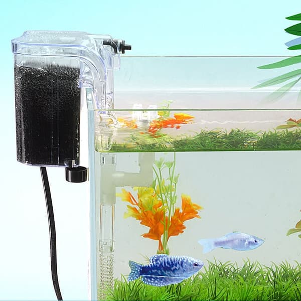 Slankt eksternt akvariefilter, 3-trins justerbart filter til akvarier op til 20L, 250 LPH, 3W