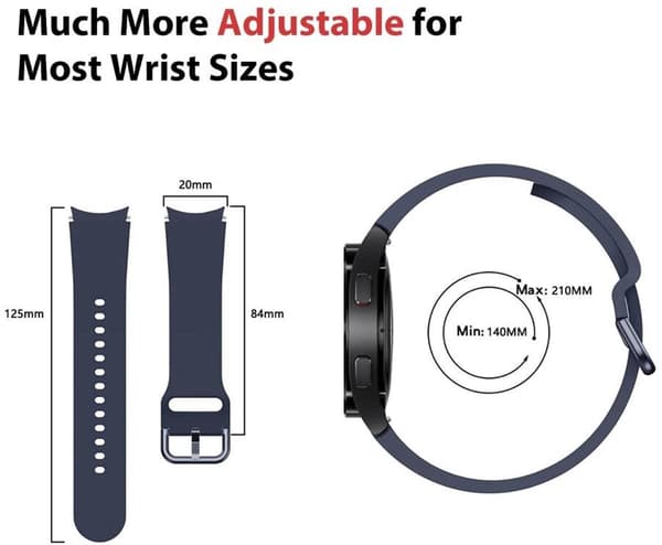 Samsung Galaxy Watch Rem, Blød Silikone Quick Release Sportsrem til Watch 4/5/6/7, 20mm, Mørk Lilla