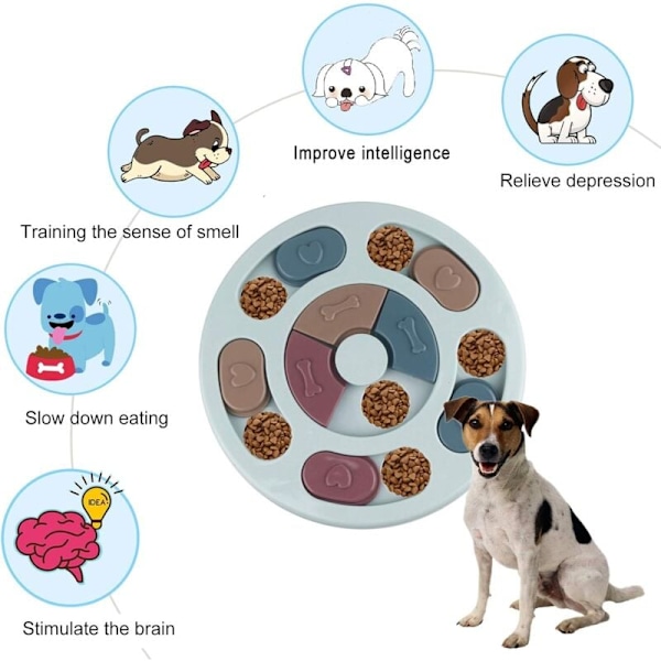 Smarta hundgodisleksaker, Långsammare ätande hundmatleksaker, Halkfria intelligenspusselleksaker för hundar, valpar och katter