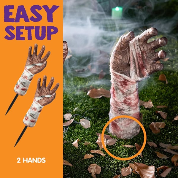 Halloween zombie arm pinner, Halloween gårdsbrytere for utendørs hagedekorasjoner til Halloween Brun