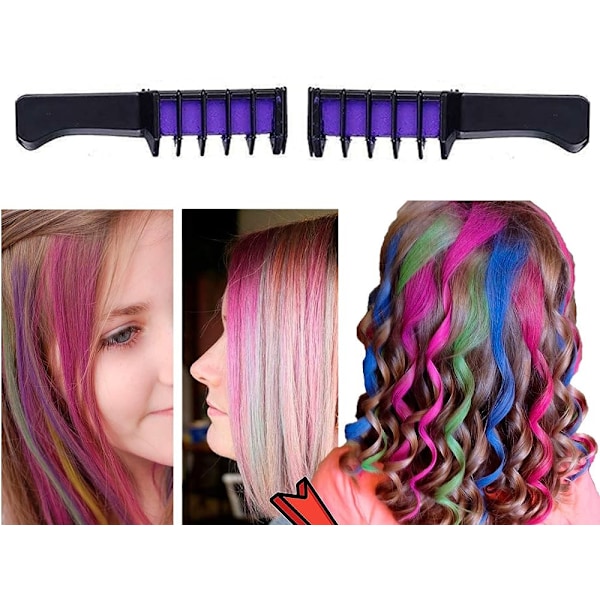 10-pack Kritkam / Hårkritor - Tillfällig Hårfärg Multicolor multifunction