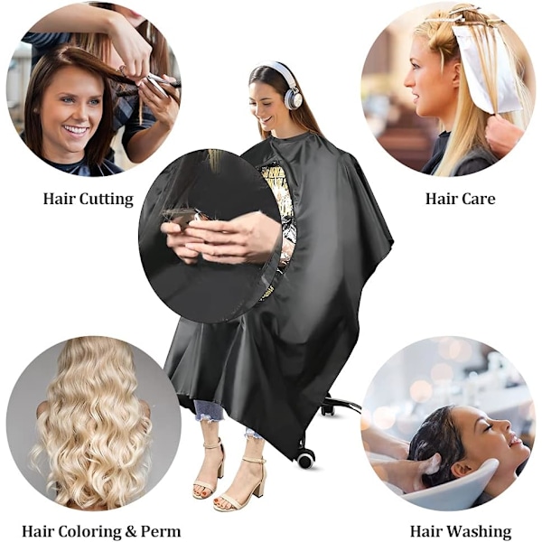Frisørkjole Barber Cape, Klippekapper, Full Lengde Vanntett Frisør Frisør Cape for Hårstyling, Klipp og Farger D