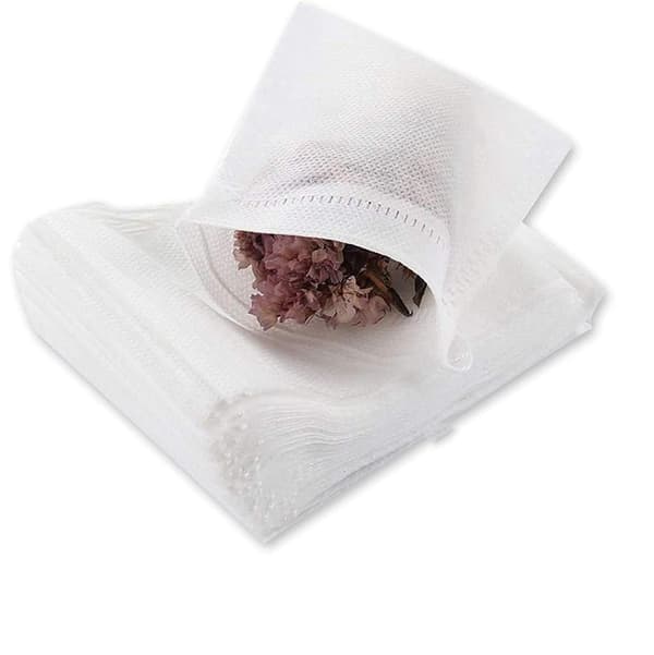 400-pakning engangs teposer for løs te, tomme filterposer med snøring, 2,7x3,5\" 7*9cm White