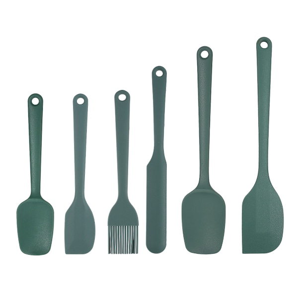 Xuanjun nyt silikone-sæt serie sæt grillbørste smørskraber temperaturresistent og tåler opvaskemaskine Danish Green 3-piece set