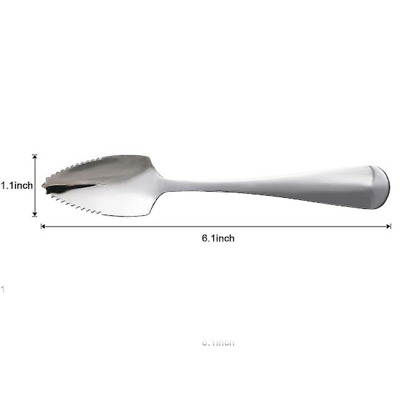 Sunrain Grapefruit Spoon Set 6 st matsked i rostfritt stål av livsmedelskvalitet, dessertsked, spegelblank fruktsked, tandad grapefruktbordsbestick, lämplig för