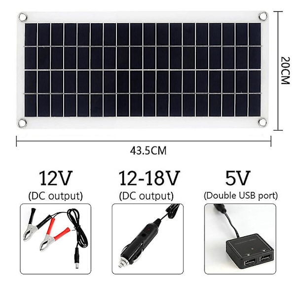 1000W solcellepanel 12-18V solcellepanel til telefon RV bil MP3 PAD oplader udendørs batteri Su