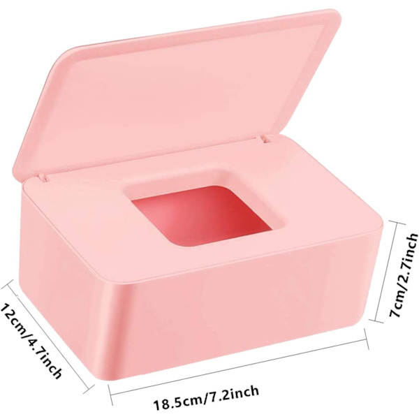 Våtservettbehållare, våtservettdispenser i plast, våtservettförvaringslåda, servettlåda med lock, servettlåda för servetter, toalettpapperslåda, våtservettbehållare för baby pink