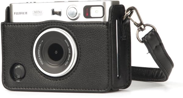 Fujifilm Instax Mini Evo Kamerataske, PU Lædercover Med Rem, Støv- Og Ridsebeskyttelse Til Rejser, Sort