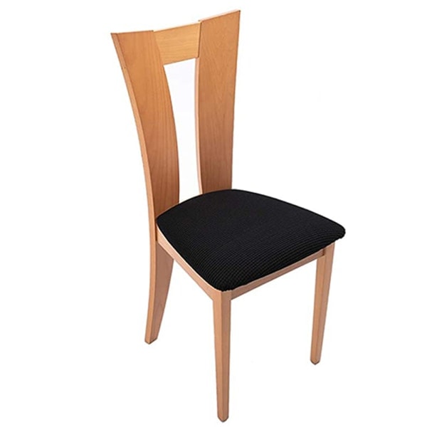 IC Matstolsöverdrag Stretch Spandex Utan Ryggstöd Matsal Svart