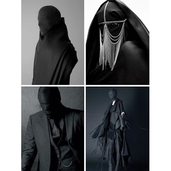 Sharharge 2 stk. sort helmaske Halloween spandex hætte maske Hovedbeskyttelse Ansigtsløs maske til unisex cosplay kostume