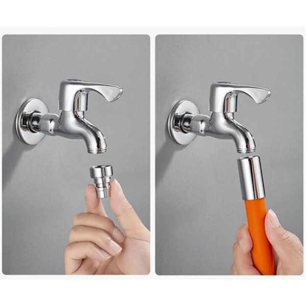 Kranförlängare - Krantillbehör - Universal - Kranmunstycke - Flexibel kranförlängare - 360° kran svart - 20 cm