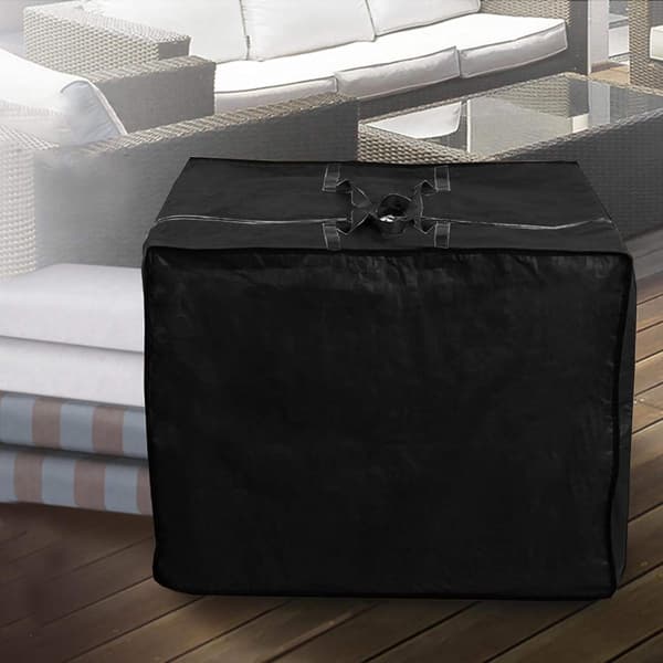 Opbevaringstaske til udendørs hynder, holdbar 210D polyester, vandafvisende, til have og terrasse, grå, 81 x 81 x 61 cm