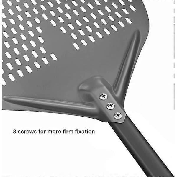14\" Perforated Pizza Peel with Long Handle, Hard Anodized Aluminum Oxide, Extra Large Pivot Pizza Peel, Professional -FM-