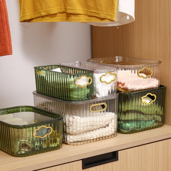 IC Stor Plast Kosmetisk Makeup Organizer Smykkeskrin Opbevaring Transparent M