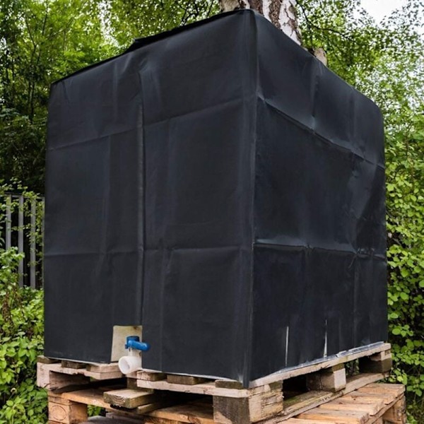 IBC Vanntankdeksel 1000 L 210D Containerdeksel Vanntank Regntett med Glidelås Vindtett Anti-UV Rivsikker T-Audace