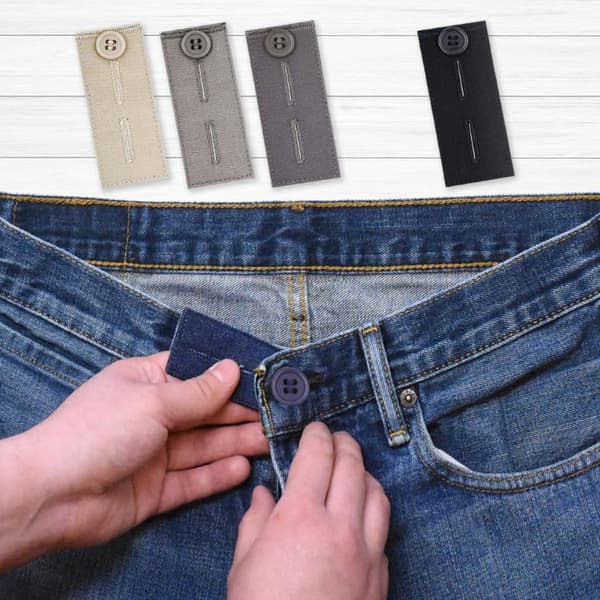 Jeansförlängningsknapp, 5 stycken, 83x35mm Bomull, Knapphålsförlängare för herr- och damjeans