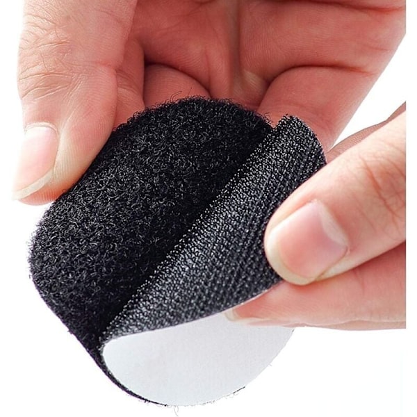 15 kpl Musta Kaksipuolinen Itsekiinnittyvä Teippi, Itsekiinnittyvä Teippi, Erittäin Vahva Kaksipuolinen Liima, Pyöreä (5 x 5cm)..DEBUNS