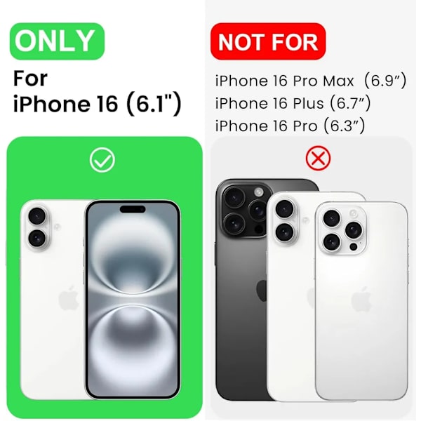 iPhone 16 Mat Sort Cover - Ekstra Kamerabeskyttelse iPhone 16 iPhone 16