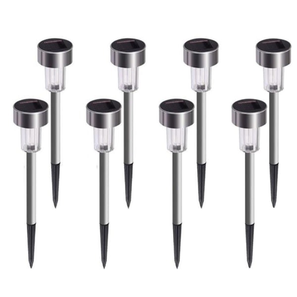 IC 8x Solcellsdrivna Trädgårdslampor - LED Silver