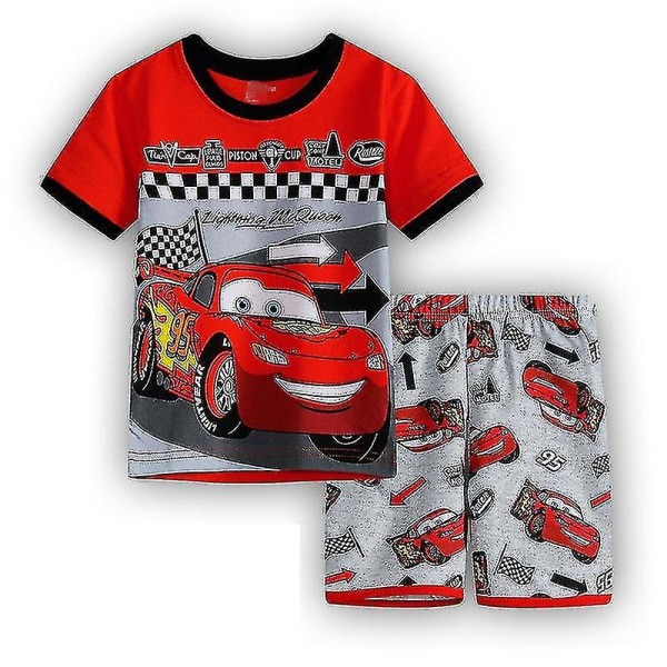 Kids Marvel Dc Superhero Clothes Summer T-shirt Shorts Set Sleepwear Lightning McQueen