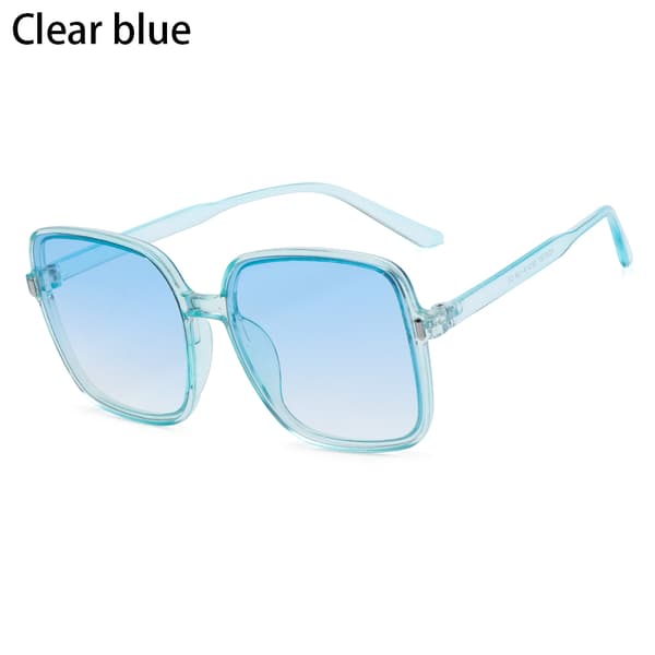 Oversized firkantede solbriller til kvinder, klar blå Clear blue