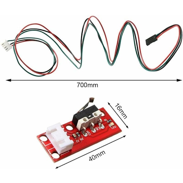 6 st Mekaniska Gränslägesbrytare Ändstopp för 3D-skrivare RepRap Prusa Mendel CNC Arduino Mega 2560 RAMPS 1.4