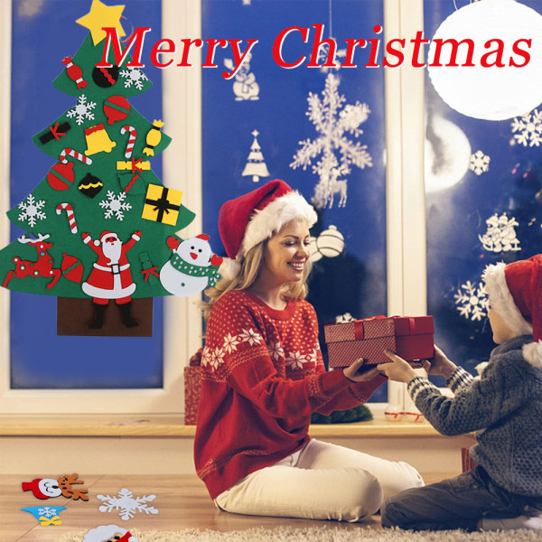 Filt julgran & snögubbe julklappar för barn - vägghängande D