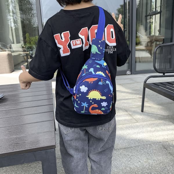 Barn Tecknad Dinosaurie Barn Crossbody Väskor Pojkar Flickor Bröstväska purple